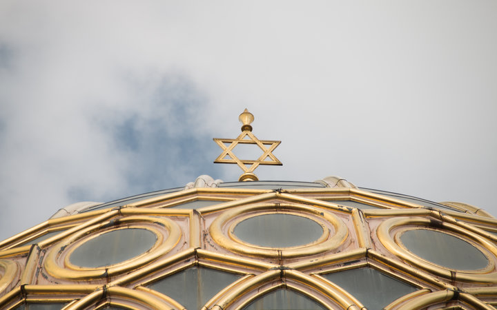 Berlin, Germany - September 5, 2018: View of the roof of the new synagogue in Berlin, Germany