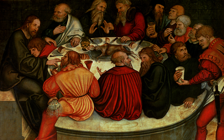 Darstellung des Letzten Abendmahls auf dem Wittenberger Reformationsaltar