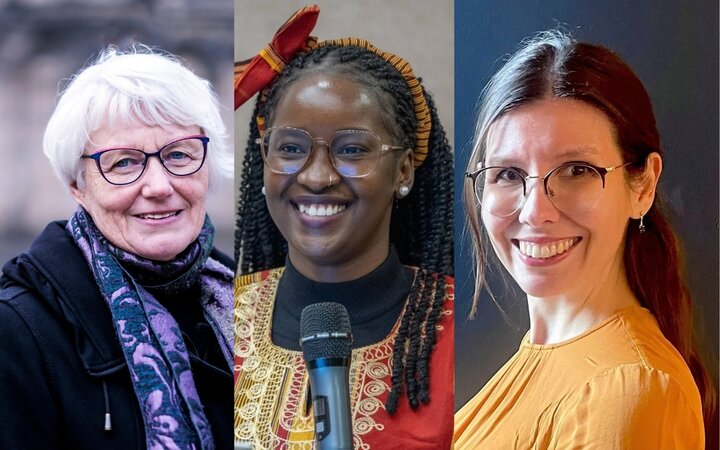 Porträtfotos von Antje Jackélen, Hamira Kombusingye und Kinga Zeller