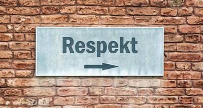 Schild Respekt