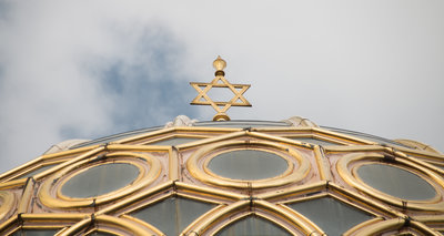 Berlin, Germany - September 5, 2018: View of the roof of the new synagogue in Berlin, Germany