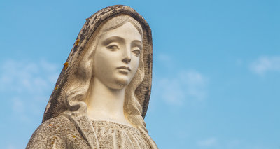 Old Classic Stone Statue of Maria Magdalena
