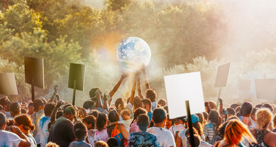 People gather to protest climate change