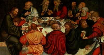 Darstellung des Letzten Abendmahls auf dem Wittenberger Reformationsaltar