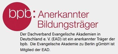 bpb Bundeszentrale für politische Bildung Der Dachverband Evangelische Akademien in Deutschland e.V. (EAD) ist ein anerkannter Träger der bpb. Die Evangelische Akademie zu Berlin gGmbH ist Mitglied der EAD.